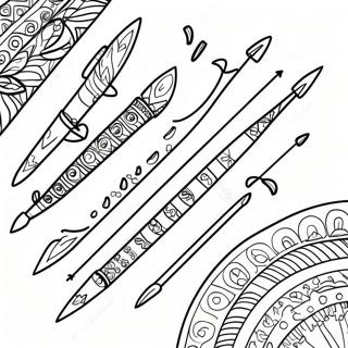 Quiver with Colorful Arrows Coloring Page | Quiver coloring page