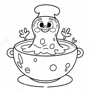 Chowder Bowl Coloring Page | Chowder coloring page