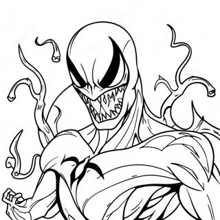 Eerie Anti Venom with Symbiote Tendrils Coloring Page | Anti Venom coloring page