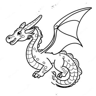 Majestic Dragon in Flight Coloring Page | Dragon for Adults coloring page