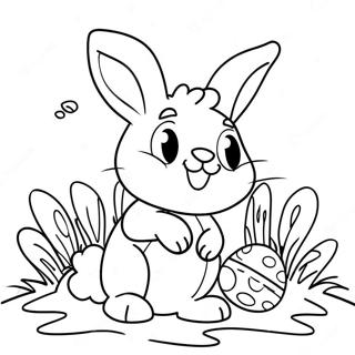Joyful Easter Bunny Coloring Page | Christian Easter coloring page