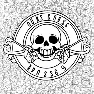 Guns and Roses Logo Coloring Page | Guns and Roses coloring page