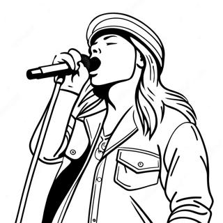 Axl Rose Singing on Stage Coloring Page | Guns and Roses coloring page