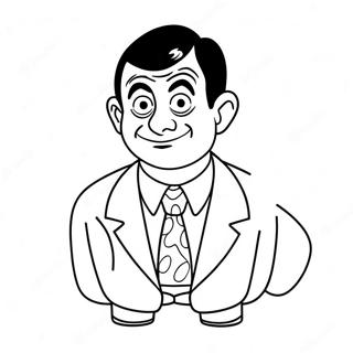 Mr Bean in Silly Costume Coloring Page | Mr Bean coloring page