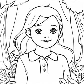 Emma in a Magical Forest Coloring Page | Emma coloring page