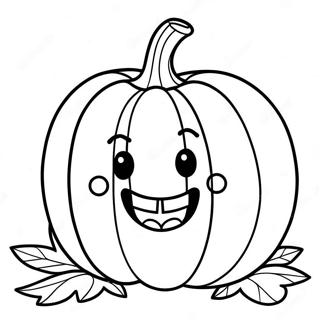 Smiling Pumpkin Coloring Page | Pumpkin coloring page