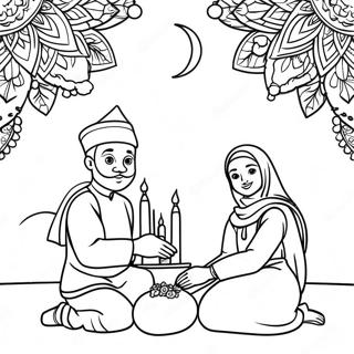 Eid Celebration Coloring Page | Eid coloring page