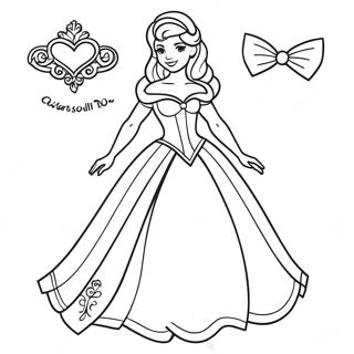 Elegant Disney Princess Paper Doll Coloring Page | Disney Princess Paper Doll coloring page