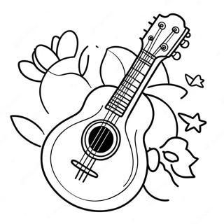 Cute Cartoon Mandolin Coloring Page | Mandolin coloring page