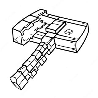 Minecraft Axe Coloring Page | Minecraft Axe coloring page
