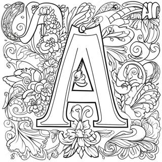 Elegant Alphabet Letters Coloring Page | Alphabet for Adults coloring page