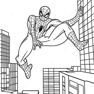 Spiderman 3 Action Scene Coloring Page | Spiderman 3 coloring page