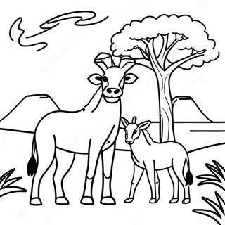 African Savanna Animals Coloring Page | African Savanna coloring page