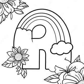 Rainbow Letter R Coloring Page | Letter R coloring page