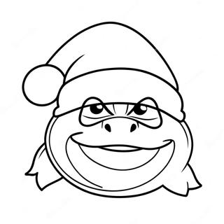 Ninja Turtle Santa Hat Coloring Page | Ninja Turtle Christmas coloring page