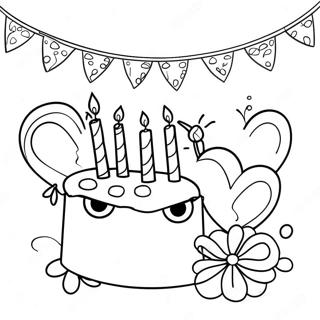 Colorful Birthday Banner Coloring Page | Banner coloring page