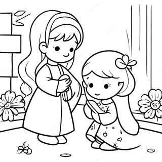 Precious Moments Religious Coloring Page | Religious Precious Moments coloring page