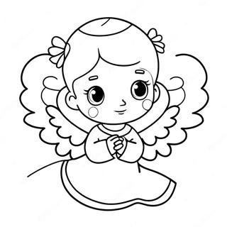 Precious Moments Angel Coloring Page | Religious Precious Moments coloring page