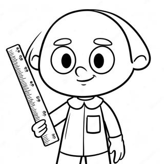 Baldi with a Ruler Coloring Page | Baldi coloring page