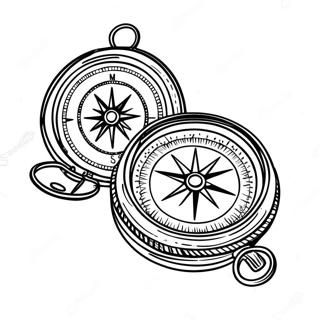 Vintage Compass Coloring Page | Compass coloring page