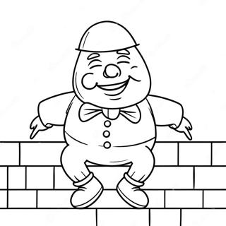 Humpty Dumpty Sitting on a Wall Coloring Page | Humpty Dumpty coloring page