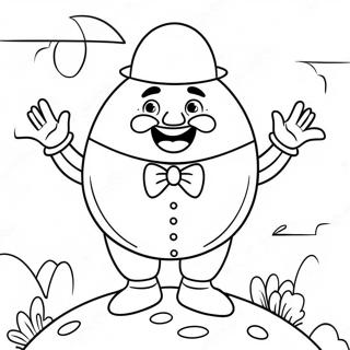 Humpty Dumpty with a Happy Face Coloring Page | Humpty Dumpty coloring page