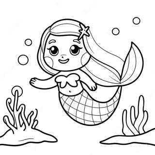 Mermaid Puppy Underwater Adventure Coloring Page | Mermaid Puppy coloring page