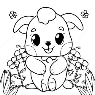 4-H Clover with Animals Coloring Page | 4-H coloring page