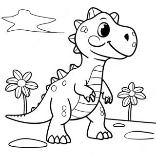 Friendly Dinosaur Coloring Page | We Don't Eat Our Classmates coloring page