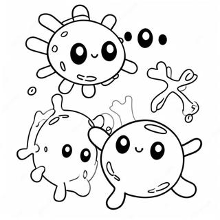 Cute Cartoon Germs Coloring Page | Germs coloring page