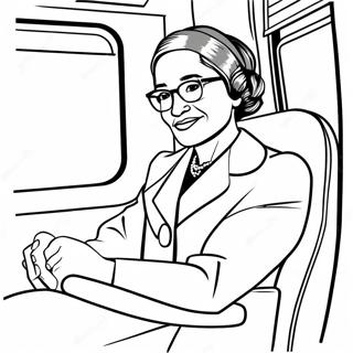 Rosa Parks Sitting on the Bus Coloring Page | Rosa Parks coloring page