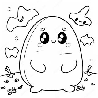 Cute Halloween Squishmallow Ghost Coloring Page | Halloween Squishmallow coloring page