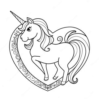Unicorn Heart Coloring Page | Unicorn Heart coloring page