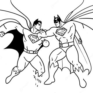 Batman vs Superman Epic Battle Coloring Page | Batman vs Superman coloring page