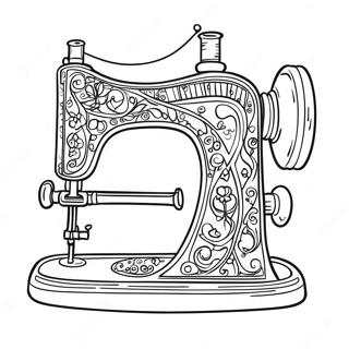 Cute Sewing Machine Coloring Page | Sewing coloring page