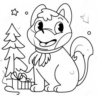 Christmas Bluey Coloring Page | Christmas Bluey coloring page