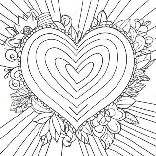 Rainbow Heart Coloring Page | Rainbow Heart coloring page