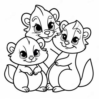 Cute Skunk Family Coloring Page | Skunk coloring page