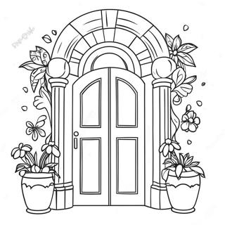 Colorful Doors Game Coloring Page | Doors Game coloring page