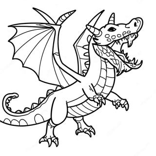 Fierce Ender Dragon in Flight Coloring Page | Minecraft Ender Dragon coloring page