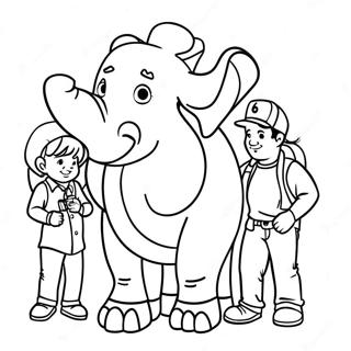 Jumbo Josh with Friends Coloring Page | Jumbo Josh coloring page