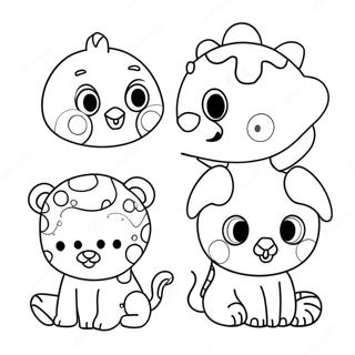 Colorful Polka Dot Animals Coloring Page | Polka Dot coloring page