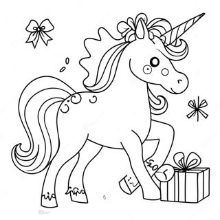 Unicorn Christmas Coloring Page | Unicorn Christmas coloring page