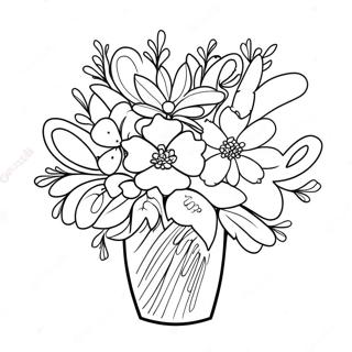 Happy Birthday Flowers Coloring Pages
