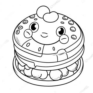 Cute Cartoon Waffle Coloring Page | Waffle coloring page