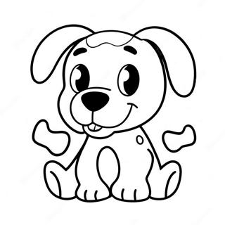 Funny Dog Bone with Cartoon Face Coloring Page | Dog Bone coloring page