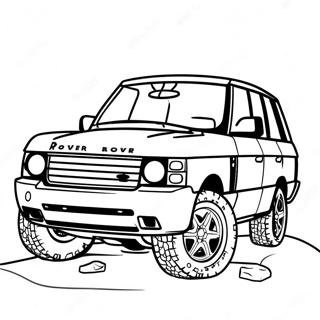 Luxury Range Rover Off-Road Coloring Page | Range Rover coloring page