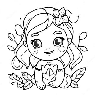 Cute Poison Ivy with Flowers Coloring Page | Poison Ivy coloring page