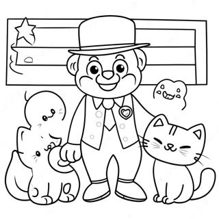 Mayor Humdinger with Adorable Kittens Coloring Page | Mayor Humdinger coloring page