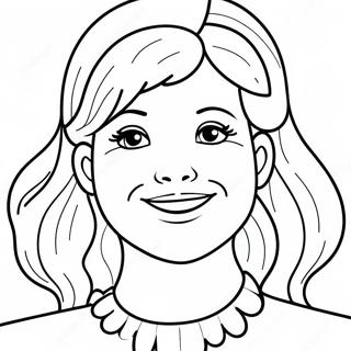 Happy Girl Face Coloring Page | Girl Face coloring page